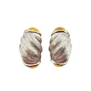Vintage Christian Dior Silver and Gold Earrings